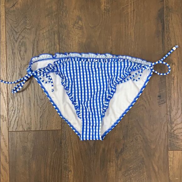 Winki Blue/White Gingham Ruffle Bikini Bottom - Picture 1 of 5